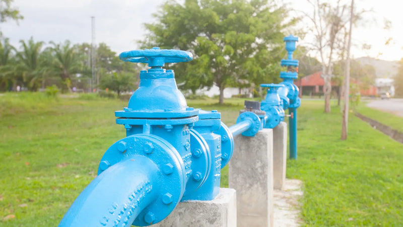 Blue backflow outside