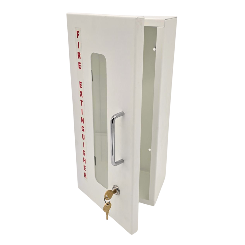 An image of a fire extinguisher cabinet.