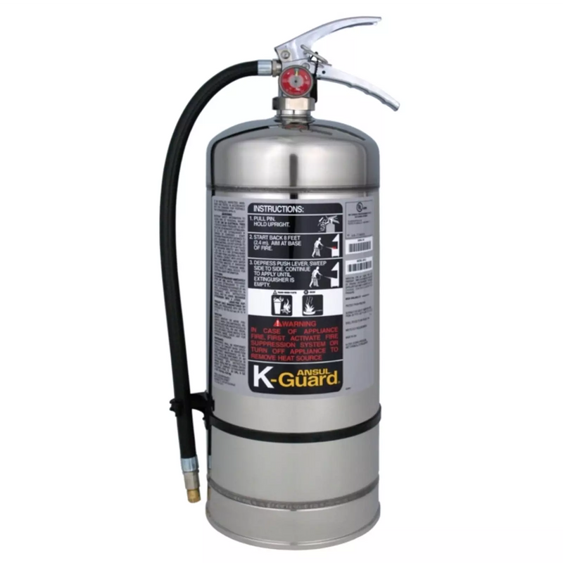 An image of a k class fire extinguisher. 