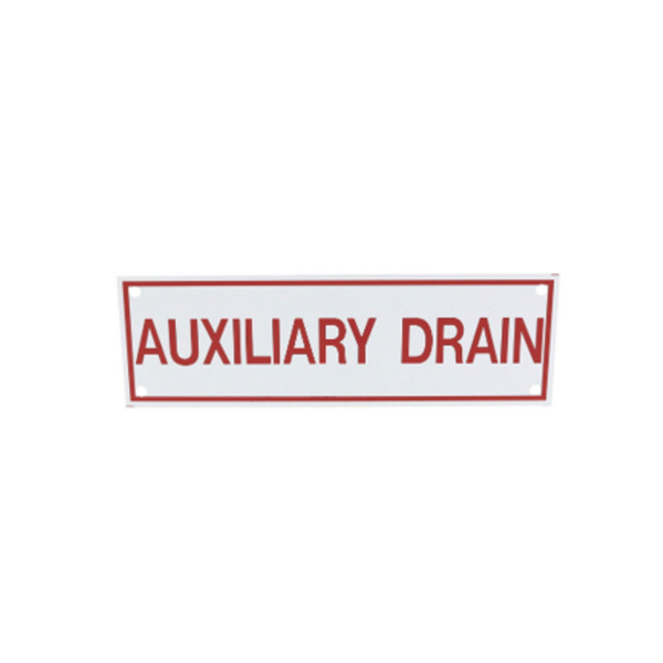Auxiliary Drain Sign