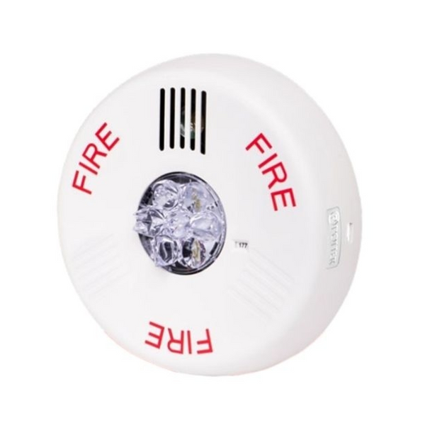 Fire alarm with 'FIRE' text on a white background