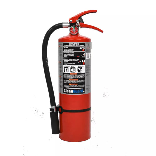 Ansul Model CA13 CleanGuard+ 13LB fire extinguisher with safety label and pressure gauge, designed for fire safety and emergency use