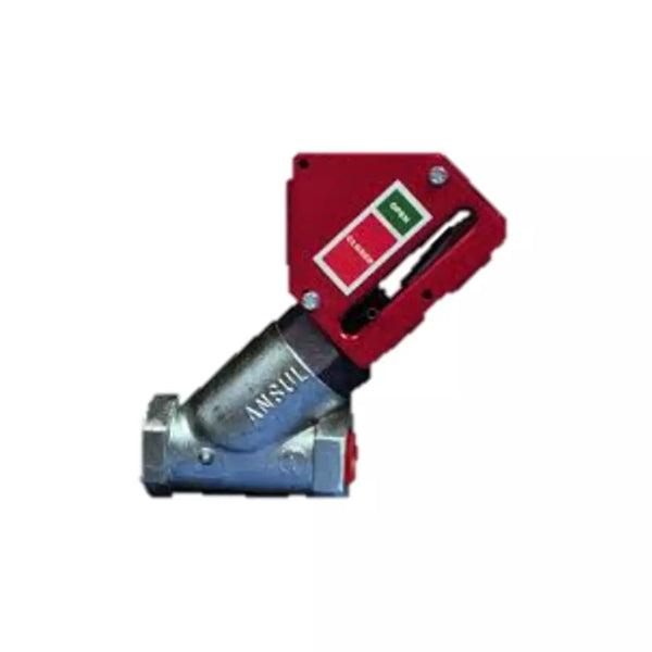 Mechanical gas valve from Pro Fire and Safety, 3/4 inch Ansul model, showing metal construction and valve handle for control.