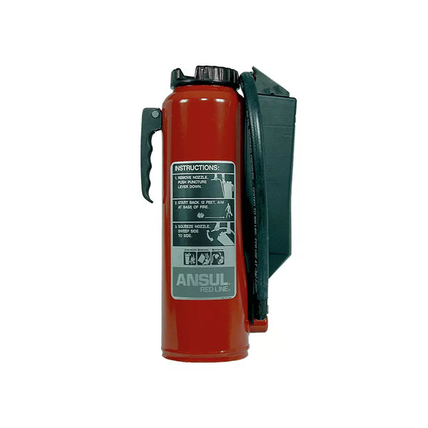 Ansul Redline portable fire extinguisher with 10lb chemical cartridge, manufactured by Pro Fire and Safety.